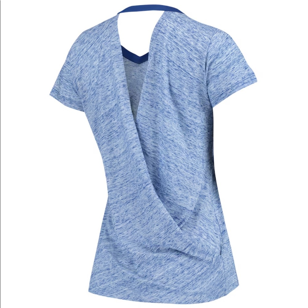 Women's LA Dodgers Touch Royal Hail Mary V-Neck Back Wrap T-Shirt NWT Sz M - Picture 2 of 4